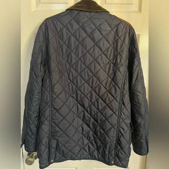 Polo Ralph Lauren Quilted Suede Patch Shooting Hunting Field Barn Jacket Blue- S - Picture 2 of 15